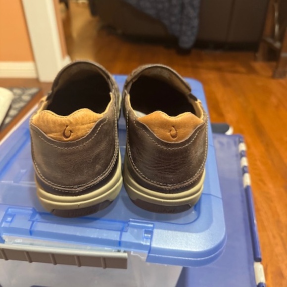 Men Size 11.5 Olukai brown leather shoe main image 5